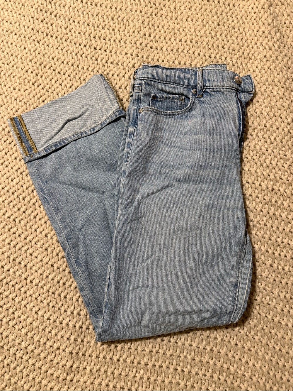 LOFT Rivete Light Blue Straight-Leg Jeans - Picture 4 of 6